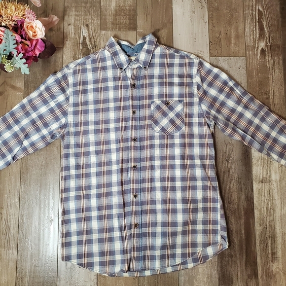 Weatherproof Blue Gray and White Casual Button Down Shirt Men's Size Medium EUC - Picture 16 of 16